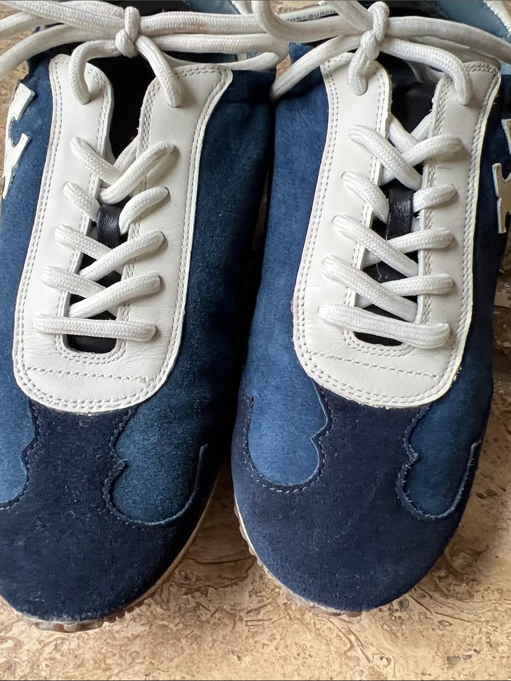 Tory Burch Blue and Cream Sneakers - Picture 3 of 7